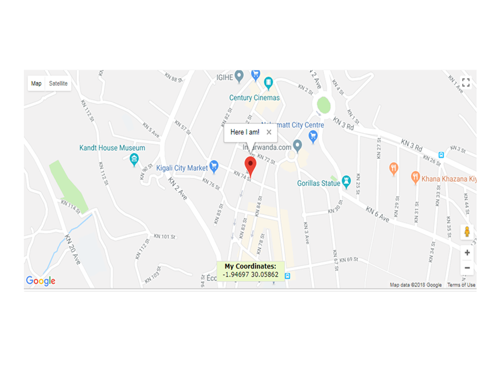 Map of Madina Mosque, KN 74 St, Kigali
